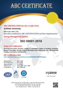 Read more about the article Al-Kitab University Achieves Quadruple International ISO Certifications, Demonstrating Excellence in Quality, Environment, Safety, and Energy Management