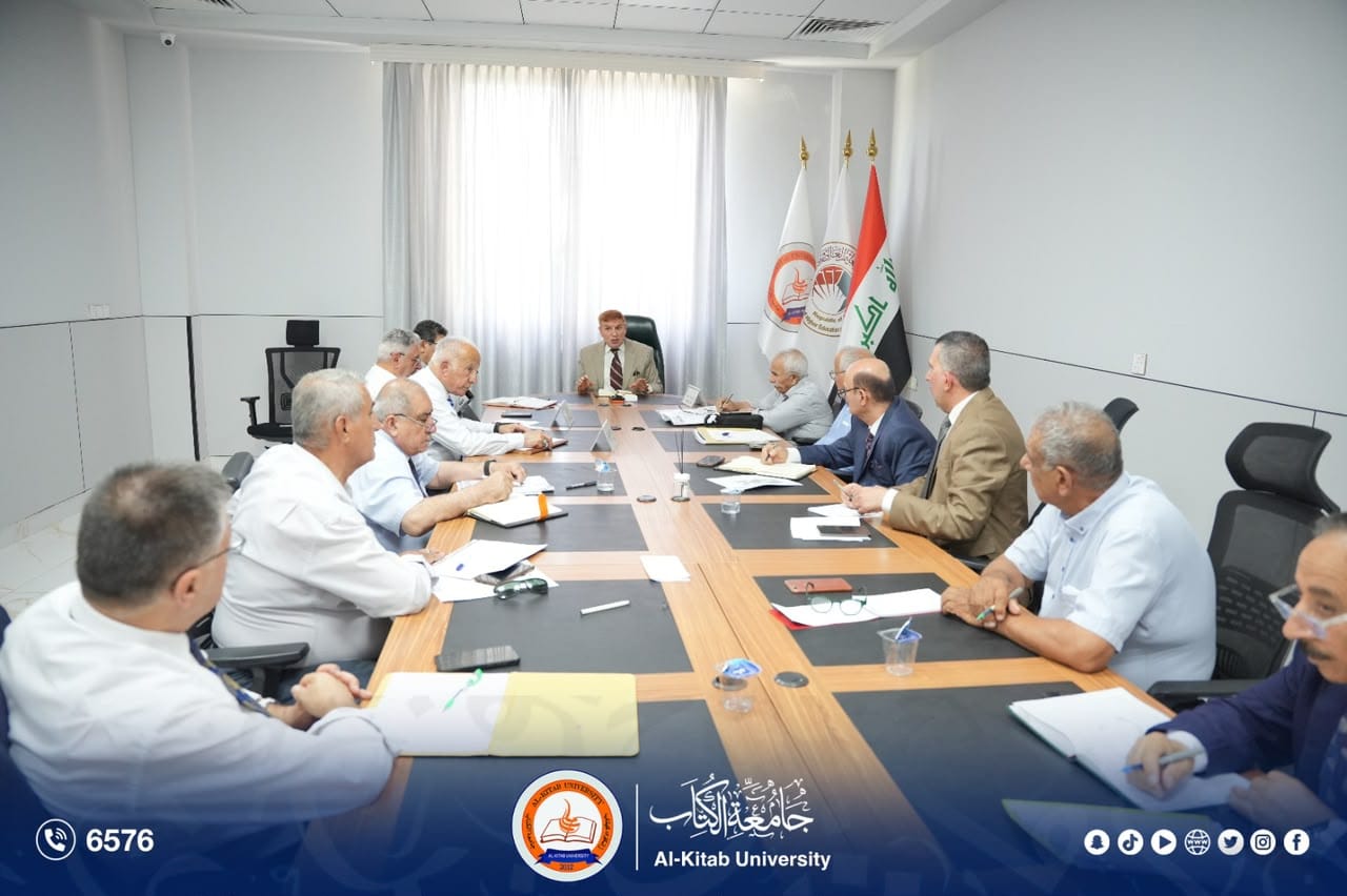 You are currently viewing برئاسة الاستاذ الدكتور اياد برزنجي.. مجلس جامعة الكتاب يعقد جلسته الدورية التاسعة لمناقشة الموضوعات المدرجة في جدول أعماله..